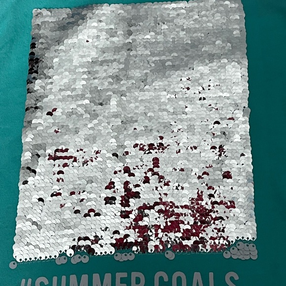 The Children's Place Flip Sequin Summer Sea Green Tank Top Girls Size M (7/8) - Picture 3 of 5
